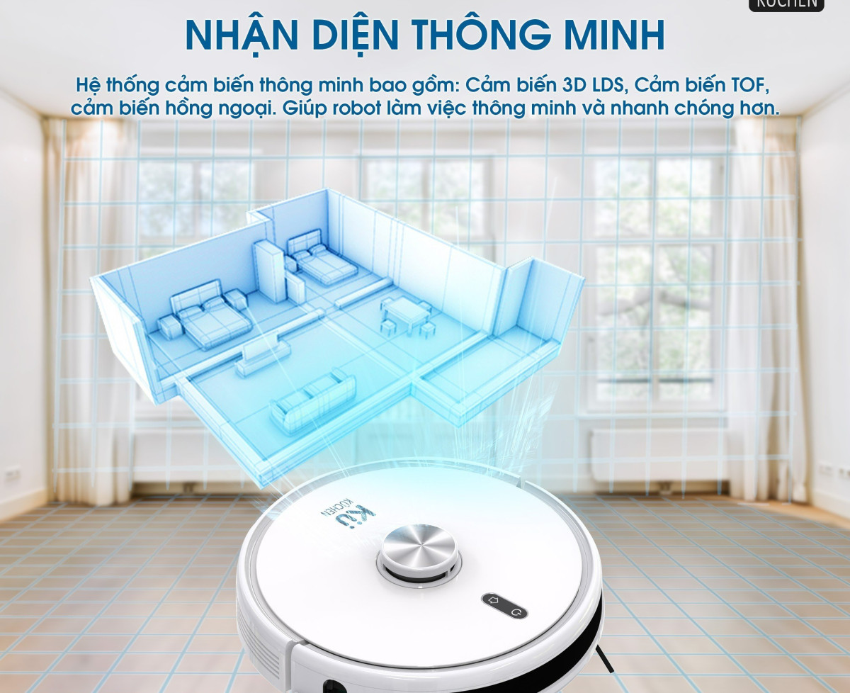 Robot hút bụi lau nhà Ku 8882