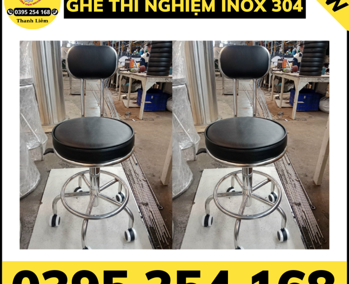 Ghế phòng thí nghiệm chất liệu inox 304