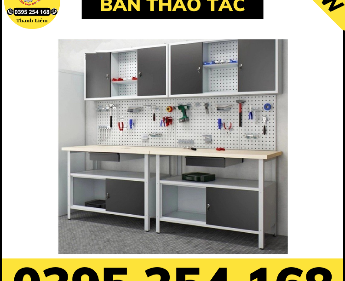 Bàn thao tác, bàn nguội sửa chữa cơ khí chuyên dùng trong kho xưởng công nghiệp