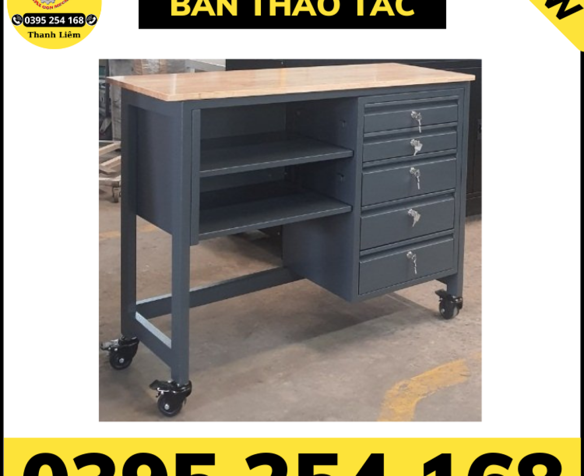 Bàn thao tác, bàn nguội sửa chữa cơ khí chuyên dùng trong kho xưởng công nghiệp