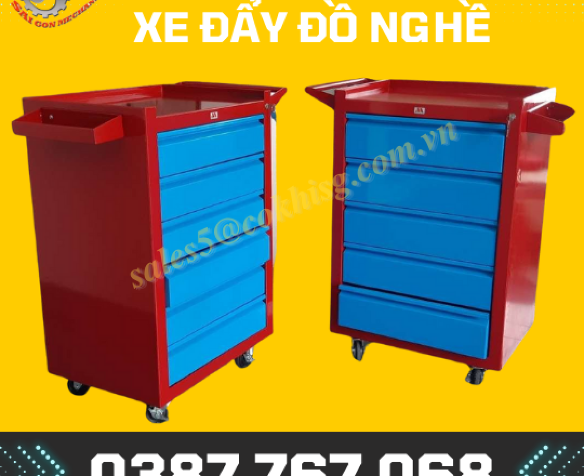 Xe đẩy dụng cụ đồ nghề 5 ngăn TBVT Cơ Khí Sài Gòn