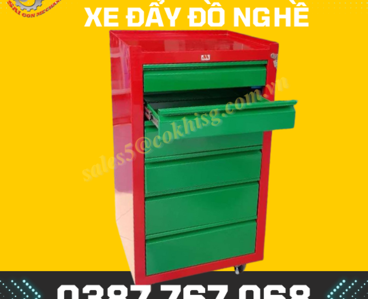 Xe đẩy dụng cụ đồ nghề 5 ngăn TBVT Cơ Khí Sài Gòn