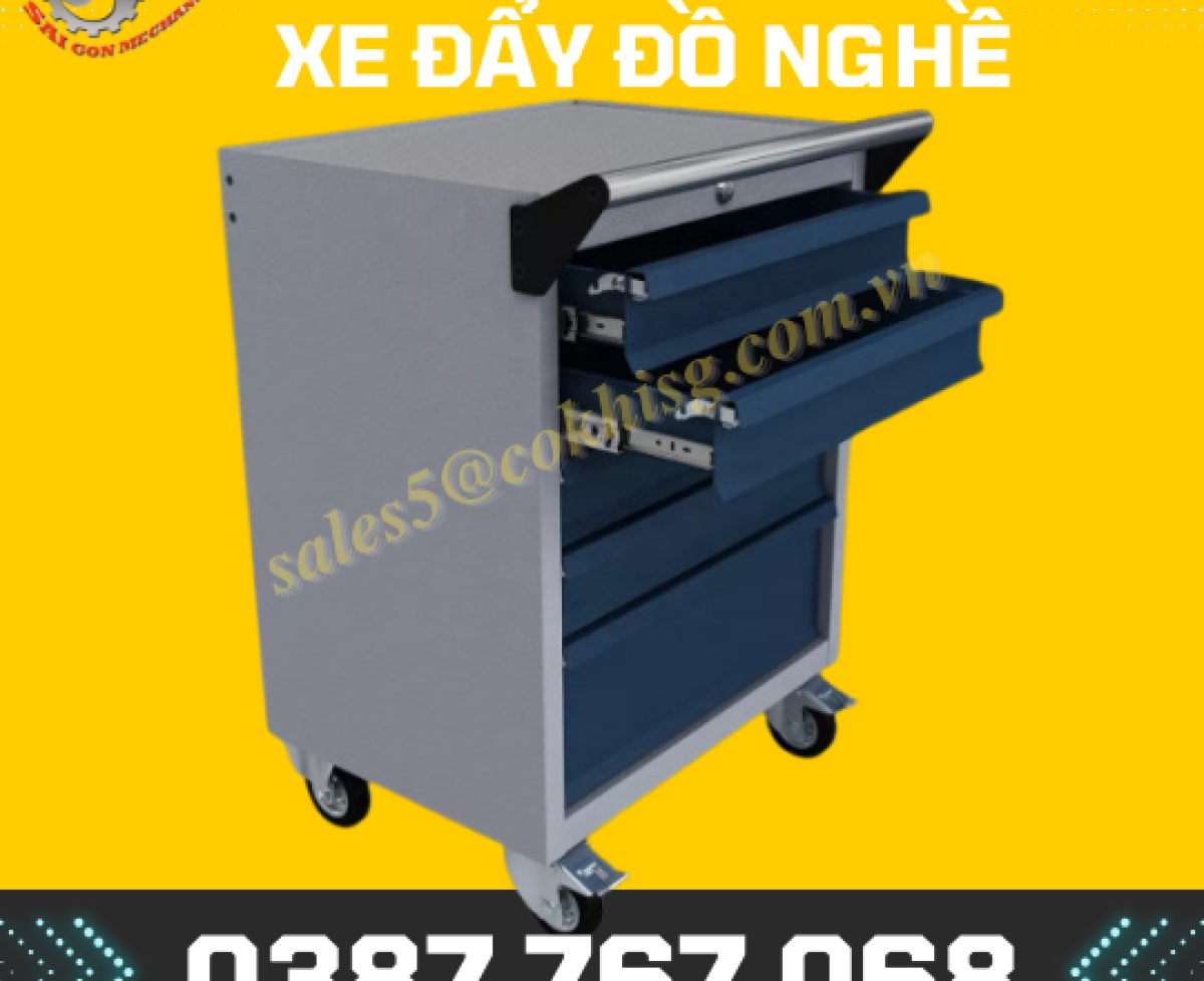 Xe đẩy dụng cụ đồ nghề 5 ngăn TBVT Cơ Khí Sài Gòn