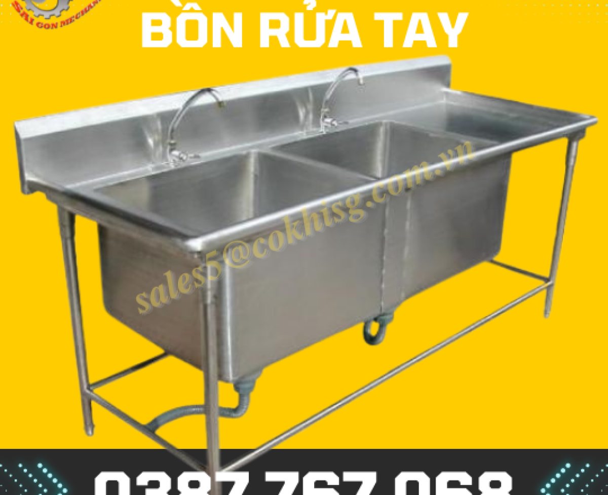 Bàn chậu rửa inox 3 chậu