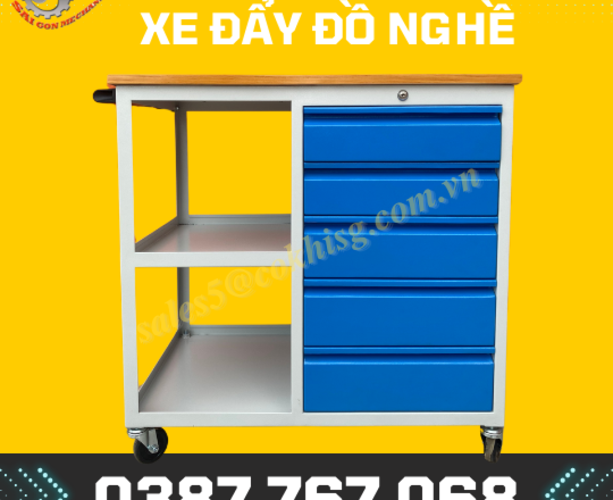 Bàn thao tác kết hợp xe đẩy dụng cụ đồ nghề