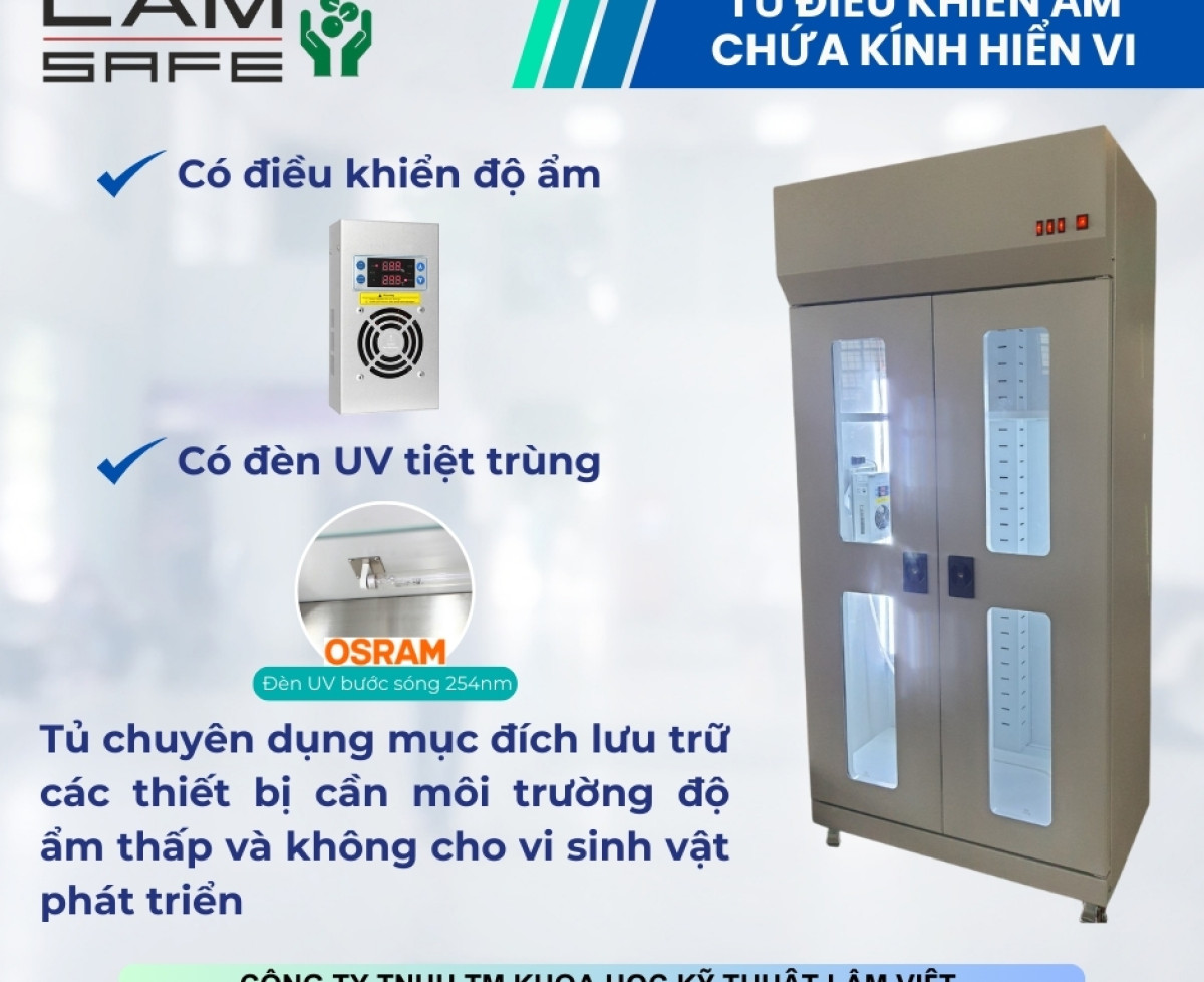 Tủ điều khiển ẩm chứa kính hiển vi