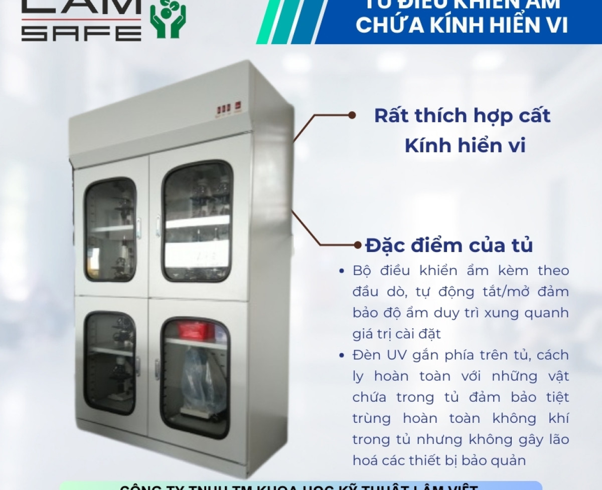 Tủ điều khiển ẩm chứa kính hiển vi