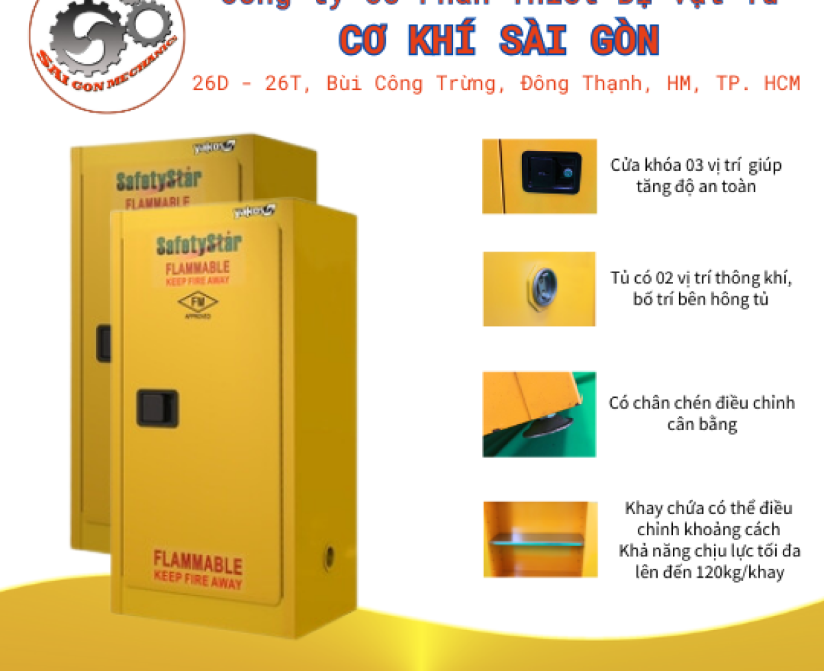 [cksg] Tủ chống cháy loại 1 cửa size vừa màu vàng