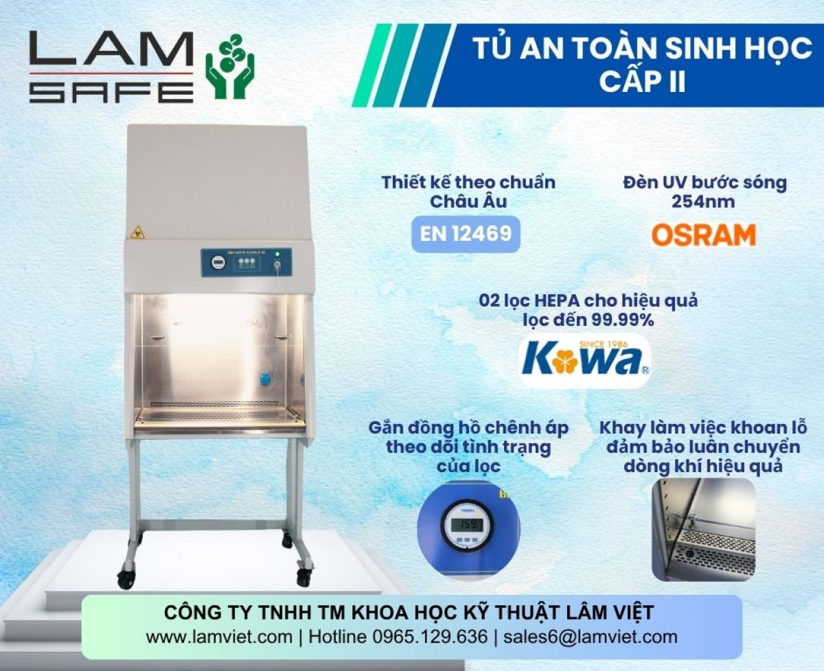 Sản Phẩm Tủ An Toàn Sinh Học Cấp 2 A2 - LamSafe