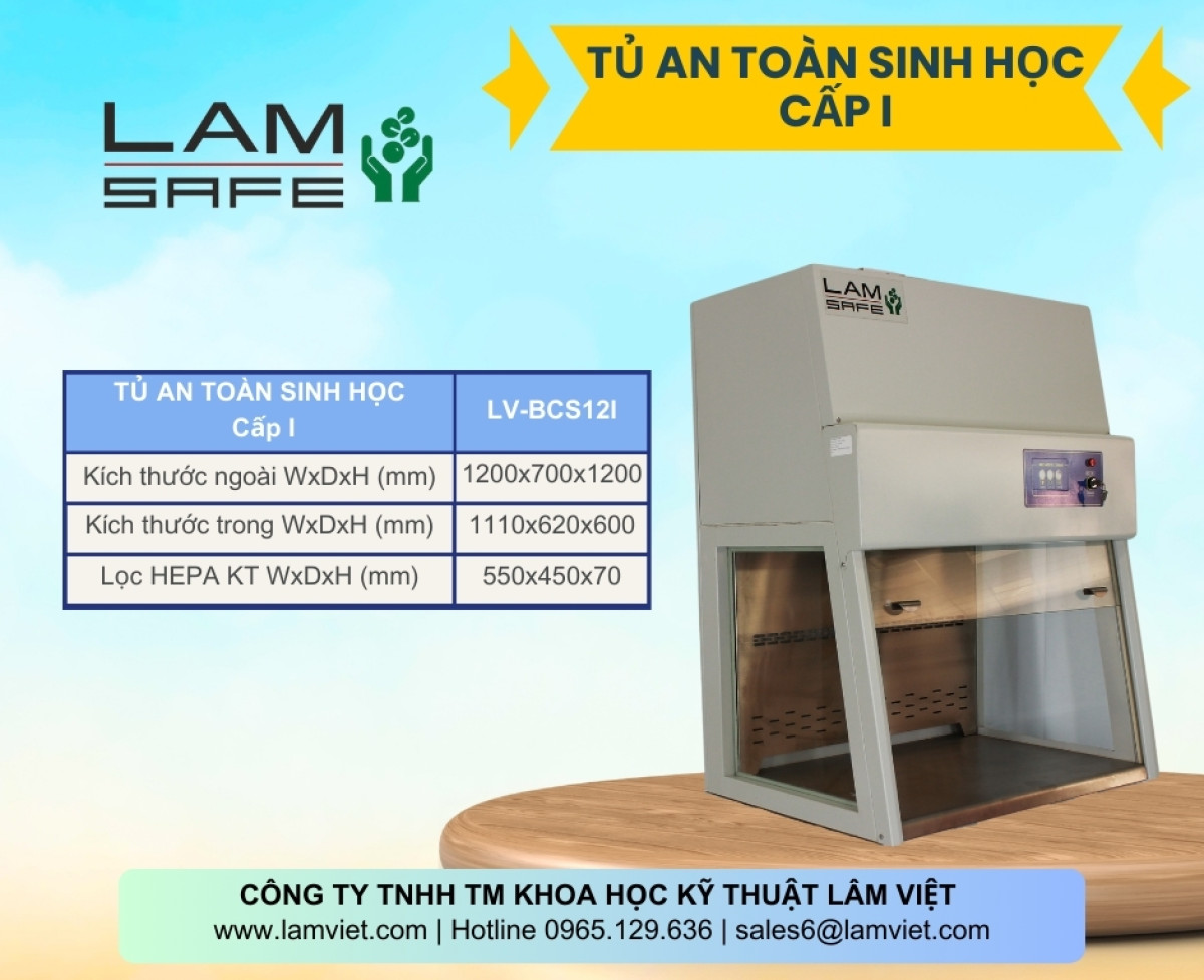 Sản Phẩm Tủ An Toàn Sinh Học Cấp 1 - LAMSAFE LV-BCS07l