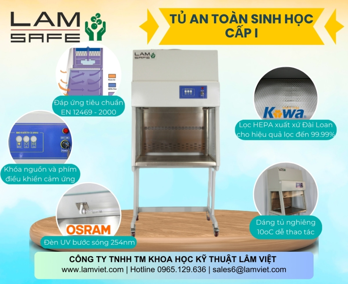 Sản Phẩm Tủ An Toàn Sinh Học Cấp 1 - LAMSAFE LV-BCS07l