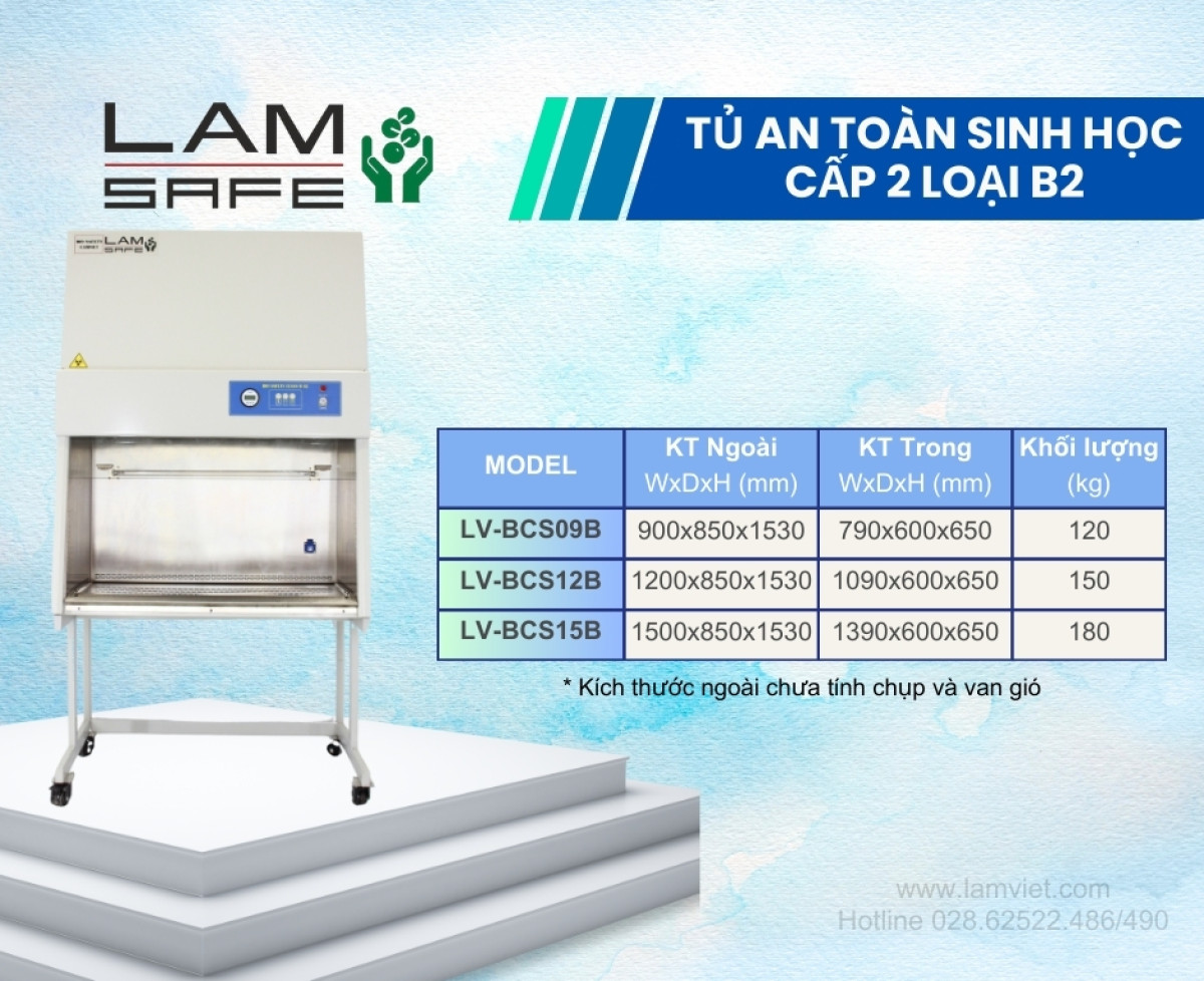 Tủ An Toàn Sinh Học Class II, B2 - LAMSAFE