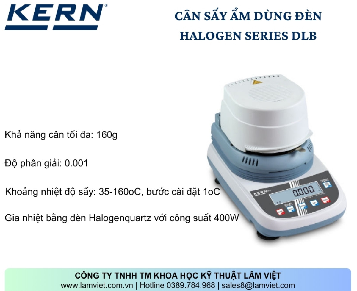 Cân Sấy Ẩm Dùng Đèn Halogen KERN