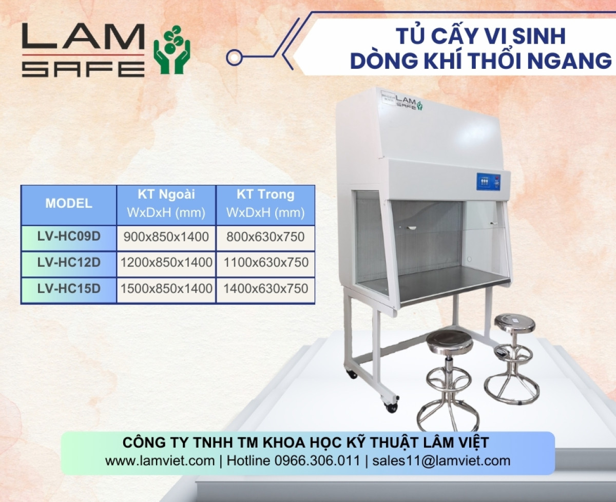 Tủ cấy vi sinh dòng khí thổi ngang có cửa