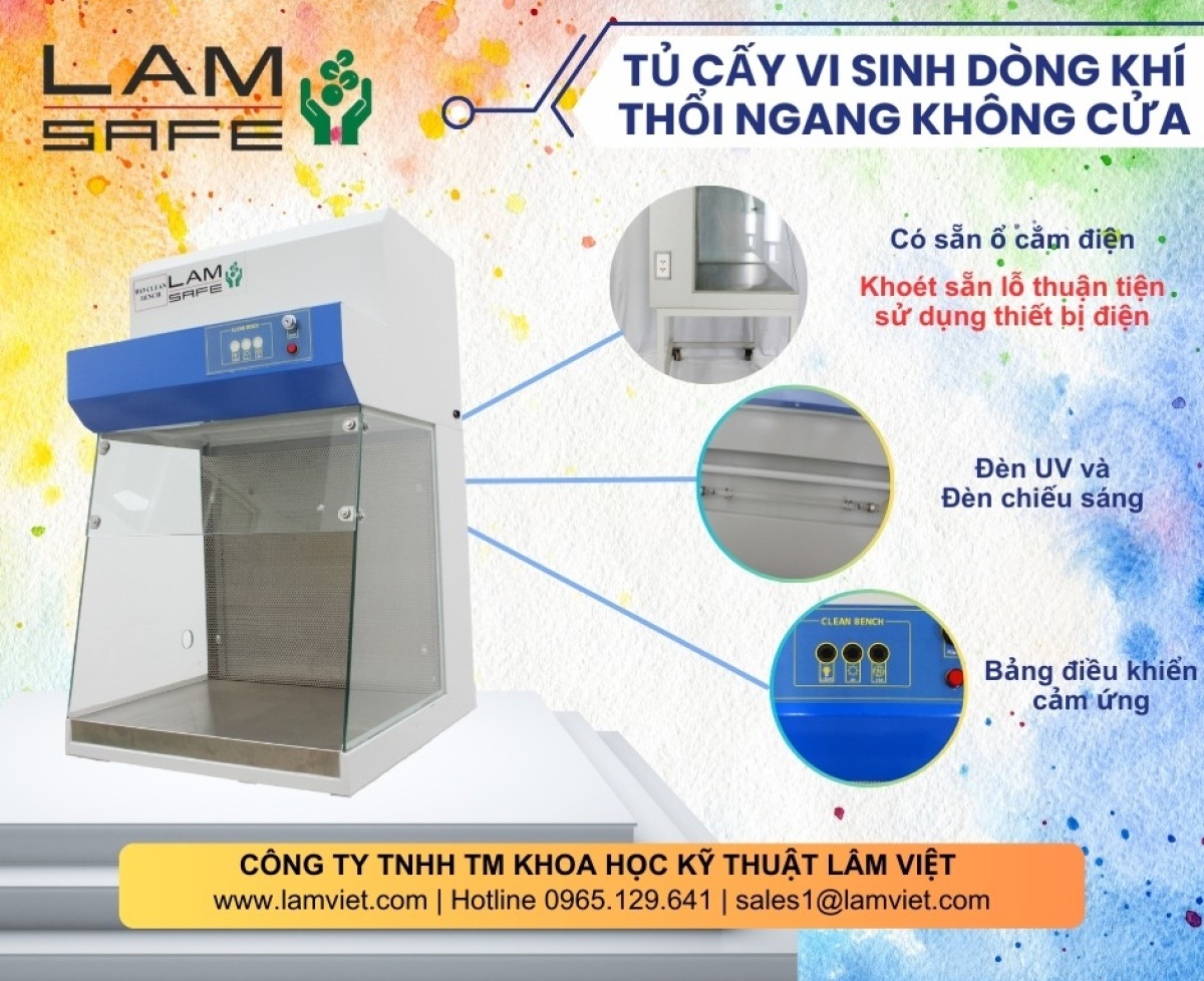 Tủ cấy vi sinh dòng khí thổi ngang không cửa