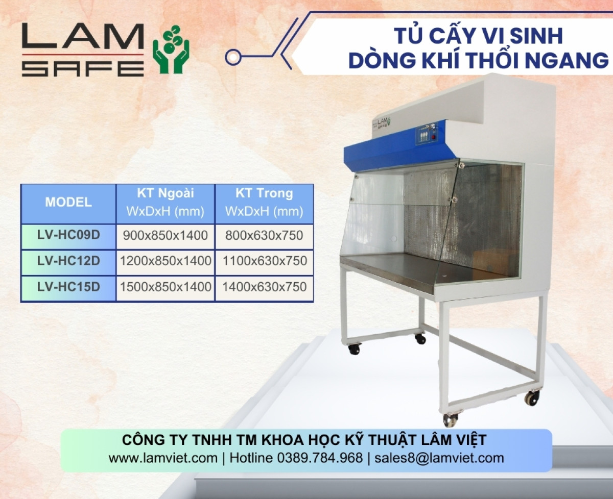 Tủ cấy vi sinh dòng khí thổi ngang không cửa