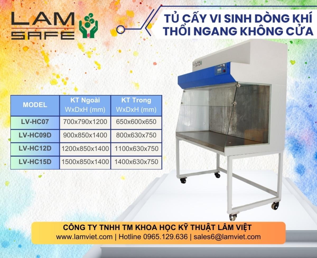 Tủ Cấy Vi Sinh Dòng Khí Thổi Ngang Không Cửa - LAMSAFE