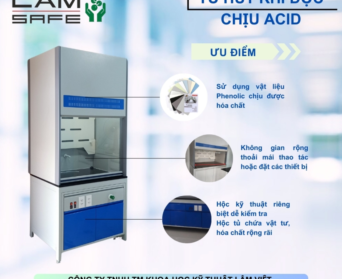 Tủ hút khí độc chịu acid