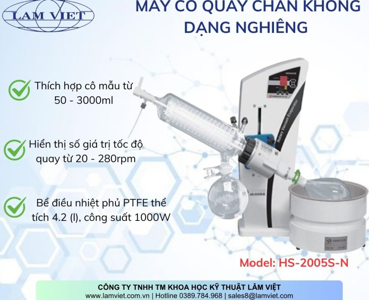 Máy cô quay chân không không dạng nghiêng