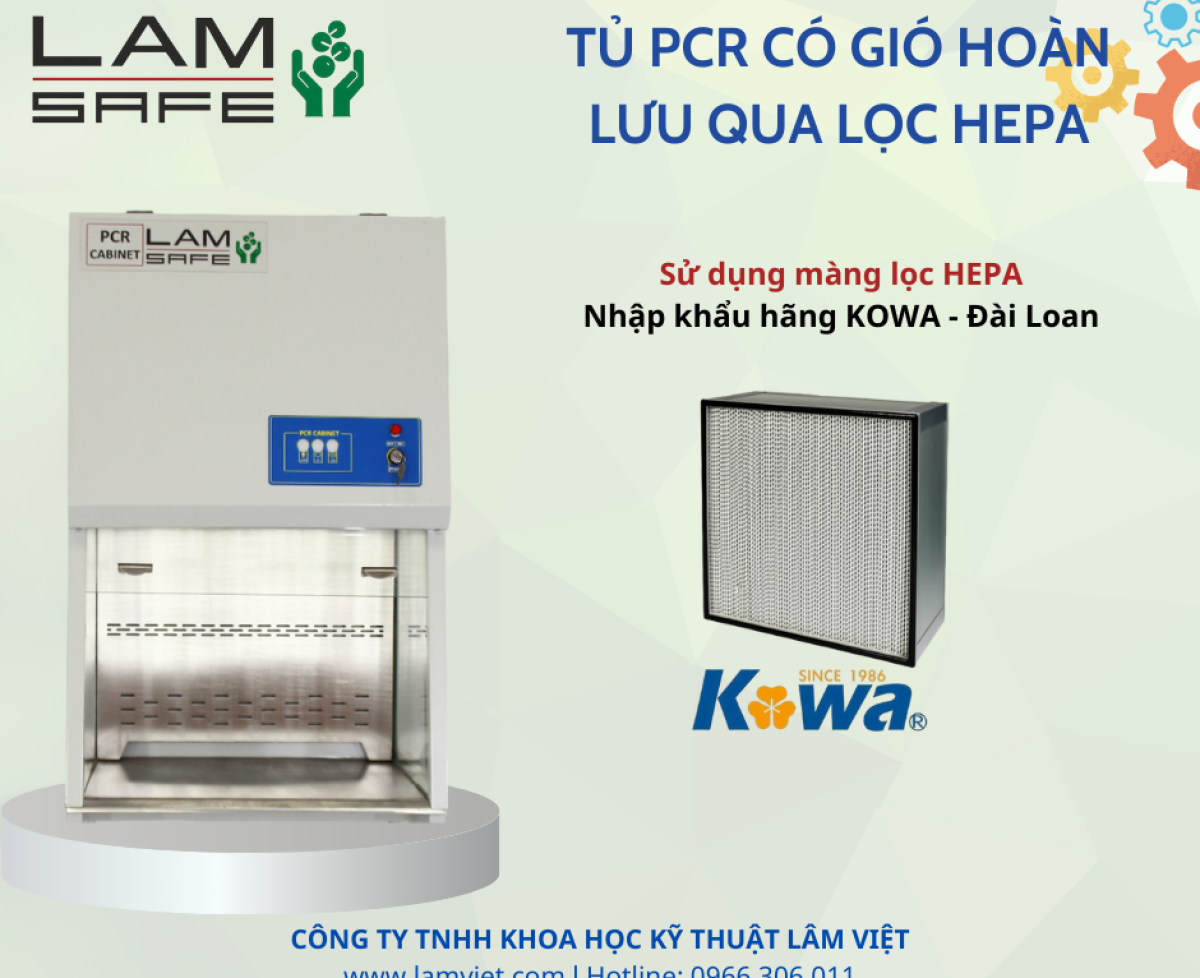 Tủ PCR có gió hoàn lưu qua lọc