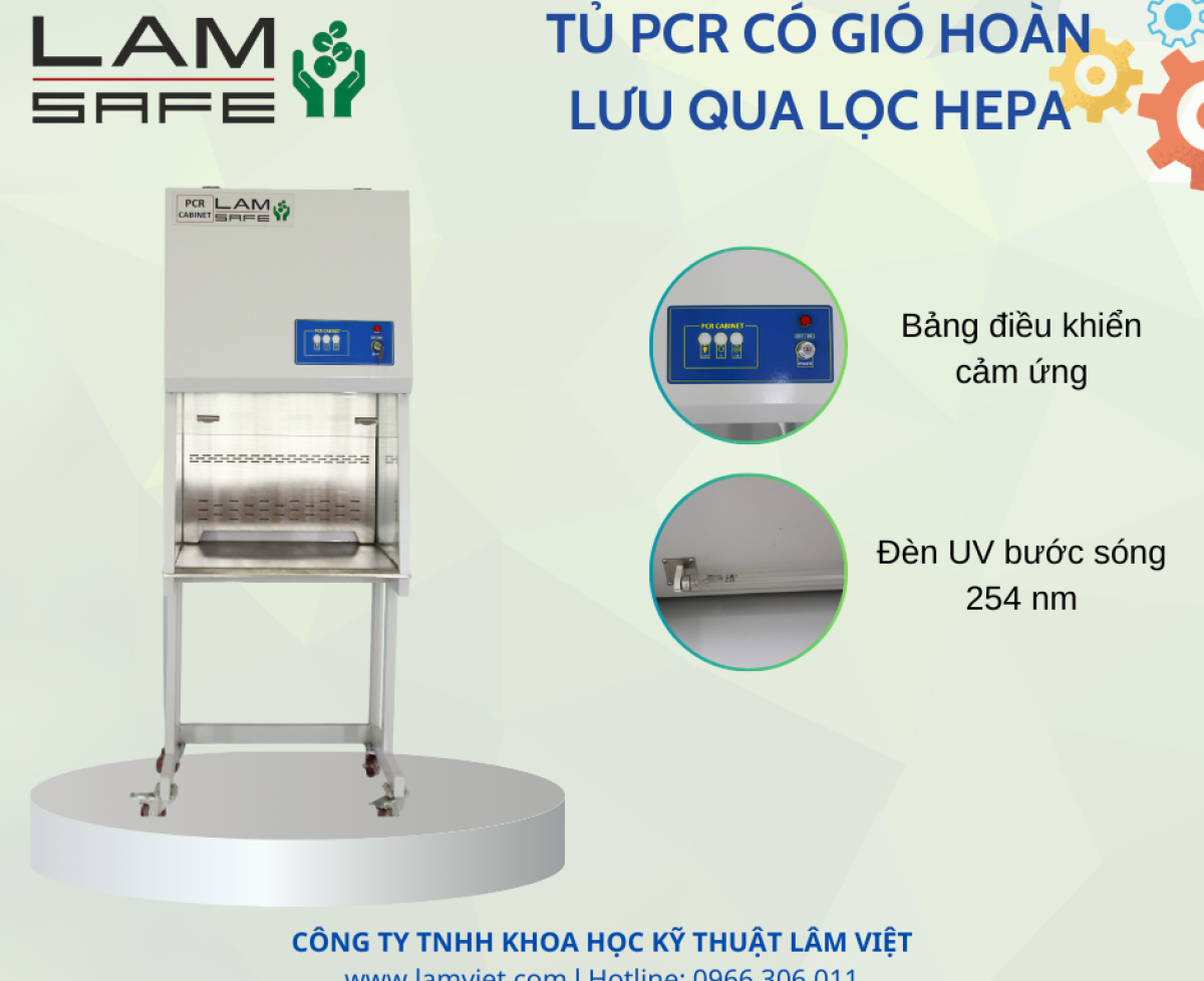 Tủ PCR có gió hoàn lưu qua lọc