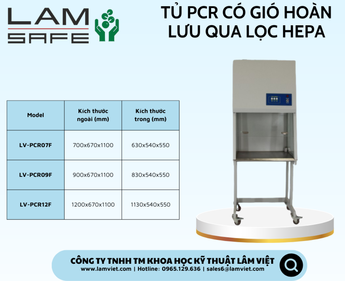 Tủ PCR Có Gió Hoàn Lưu Qua Lọc Hepa - LAMSAFE