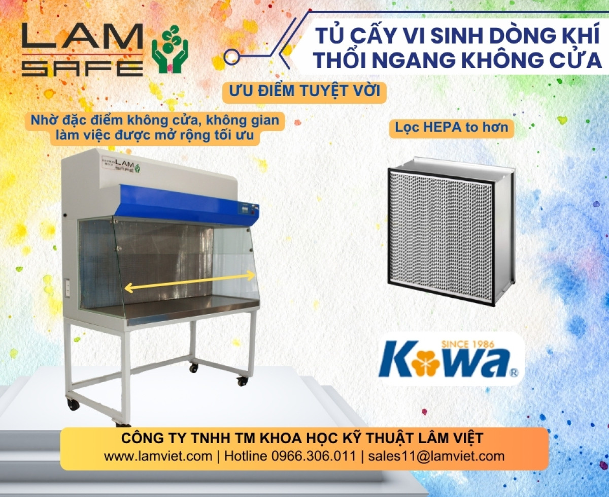 Tủ cấy vi sinh thổi ngang không cửa