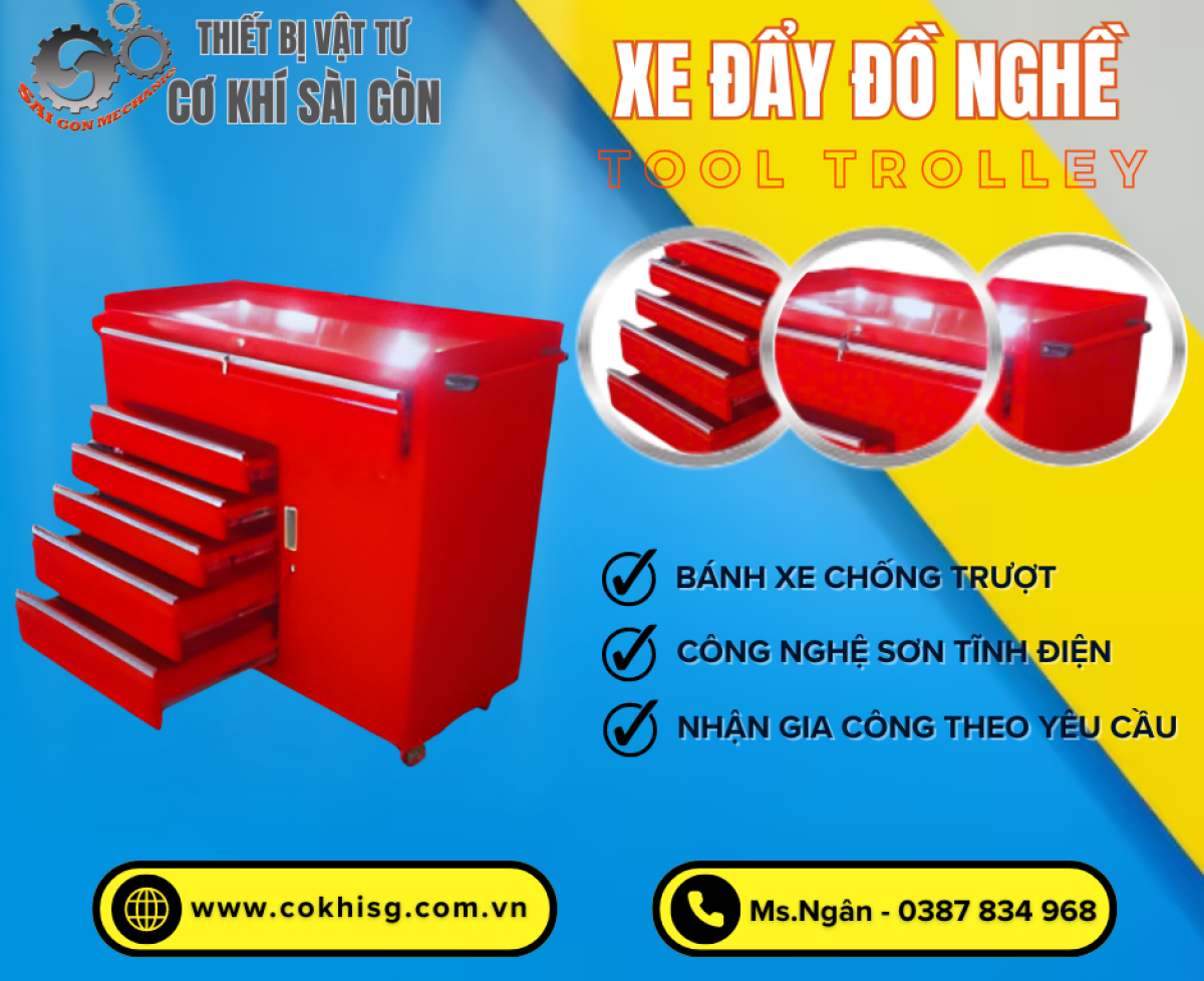 Xe Đẩy Sắt Sơn Tĩnh Điện