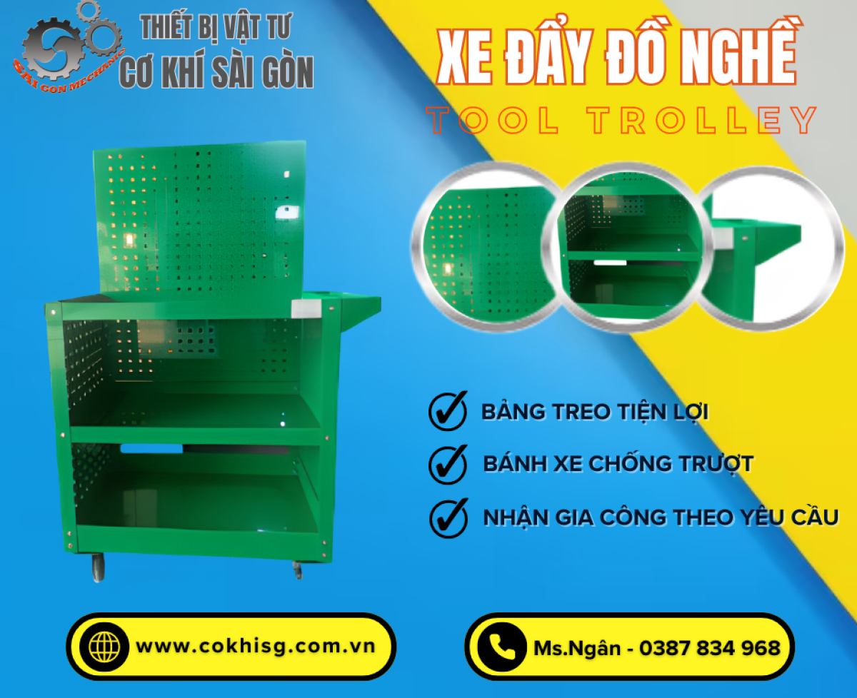 Xe Đẩy Sắt Sơn Tĩnh Điện