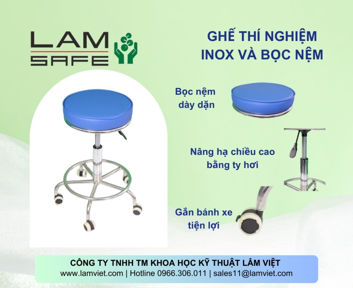 Ghế Inox phòng thí nghiệm