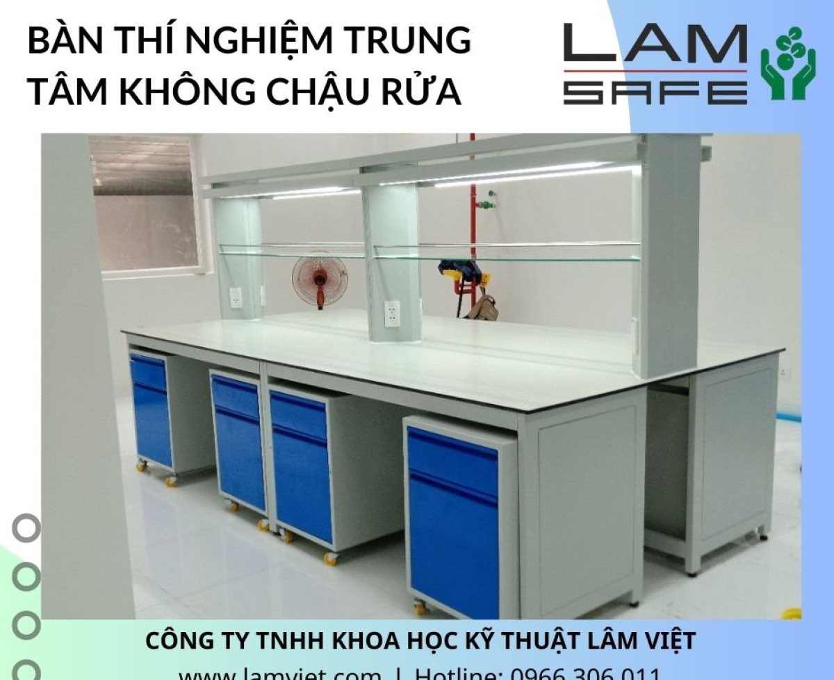 Bàn thí nghiệm trung tâm không chậu rửa