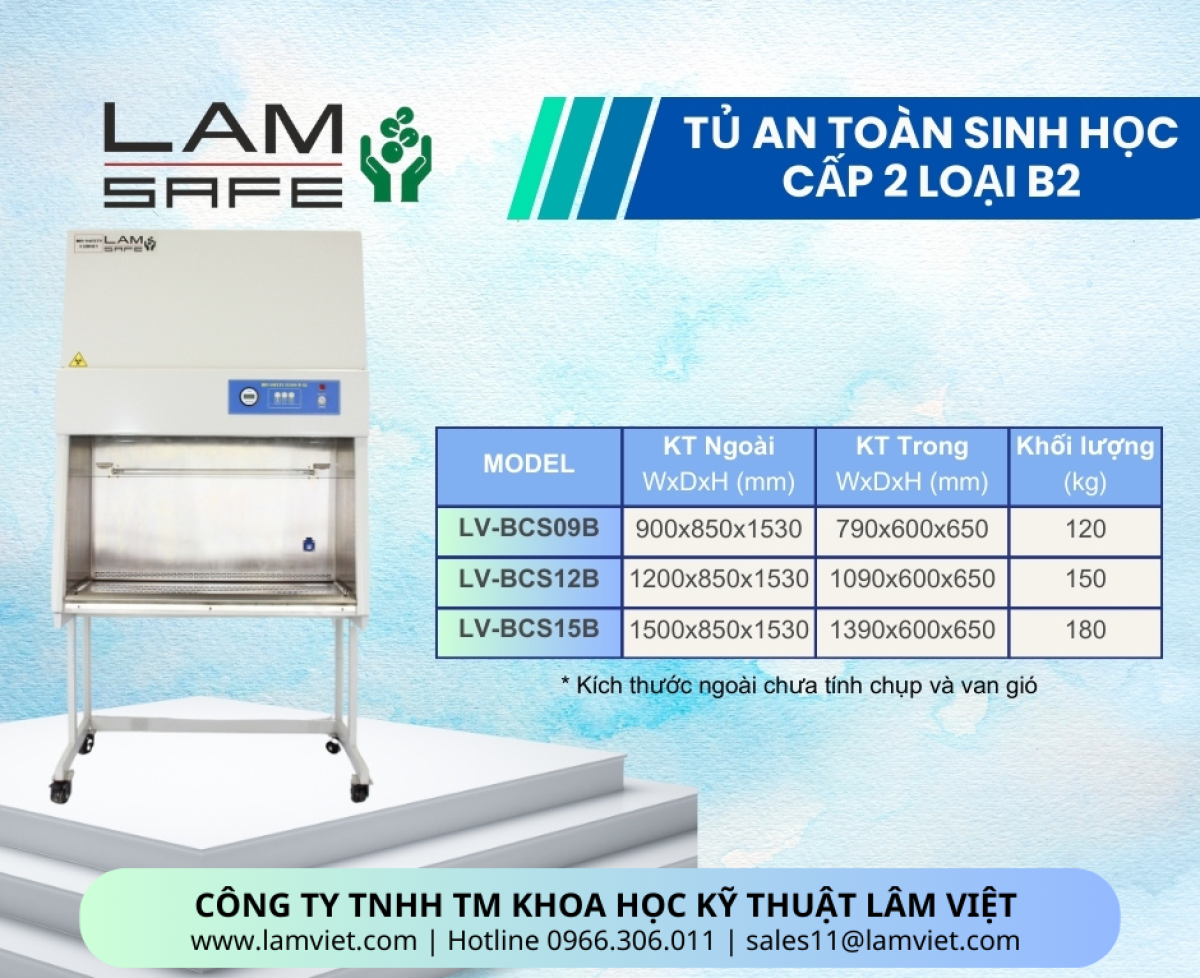 Tủ an toàn sinh học cấp II loại B2