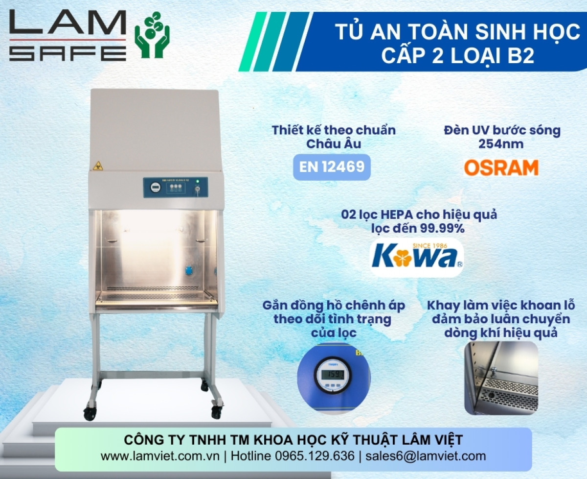 Tủ An Toàn Sinh Học Cấp 2 B2 -LAMSAFE