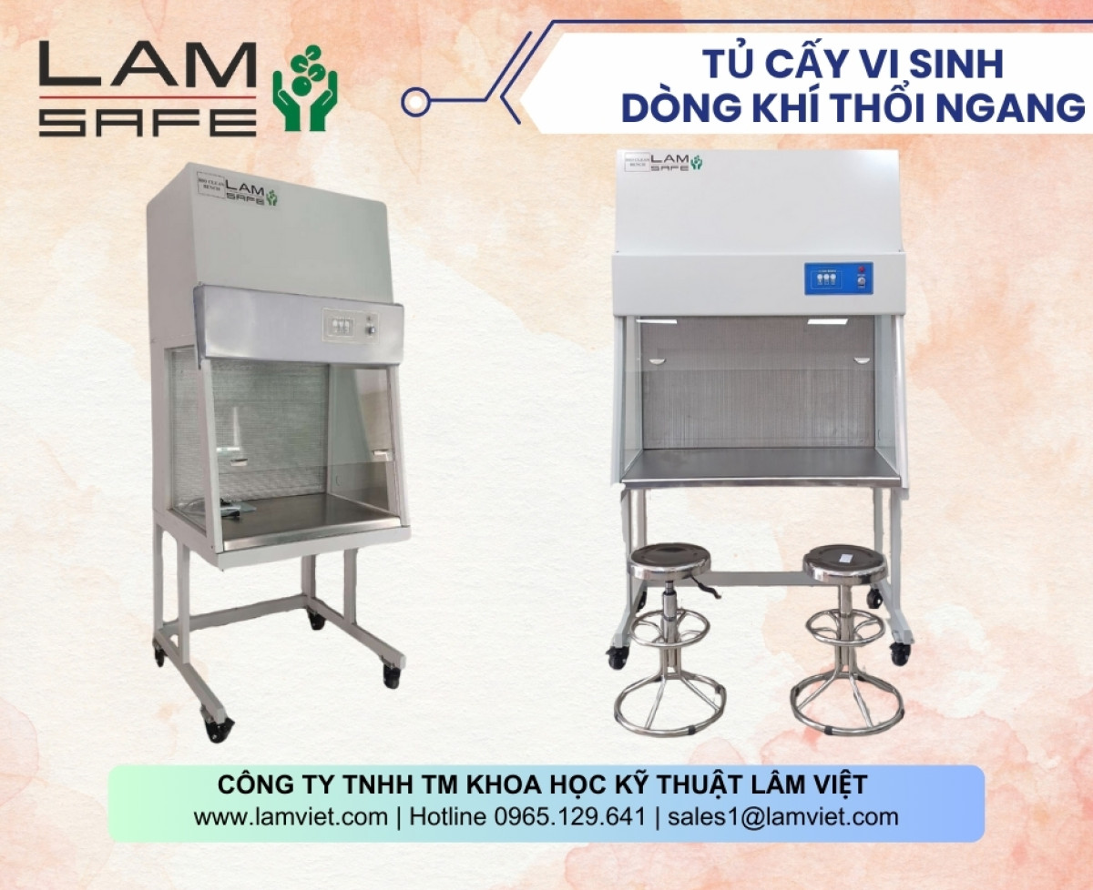 Tủ cấy vi sinh dòng khí thổi ngang có cửa - Lâm Việt SCI