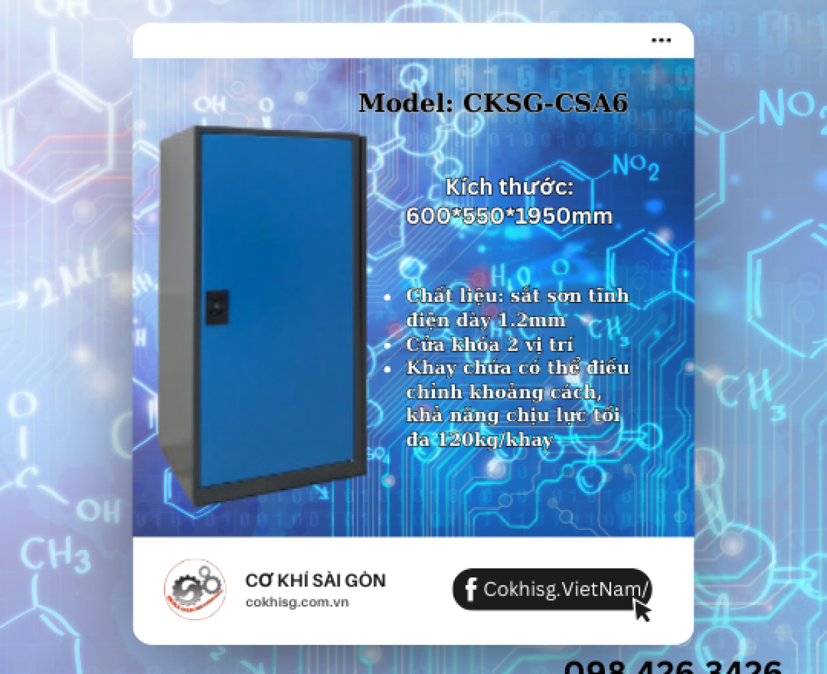 Tủ đựng hóa chất - CKSG -CSA6-xanh