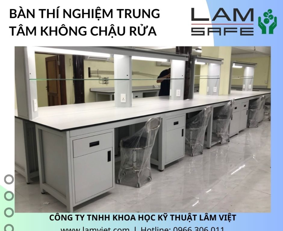 Giới Thiệu Bàn Thí Nghiệm Trung Tâm với Mặt Bàn Bằng Vật Liệu Phenolic