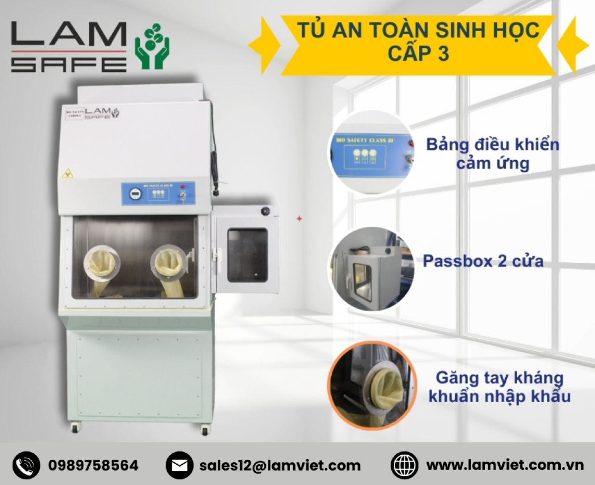 Tủ an toàn sinh học cấp 3