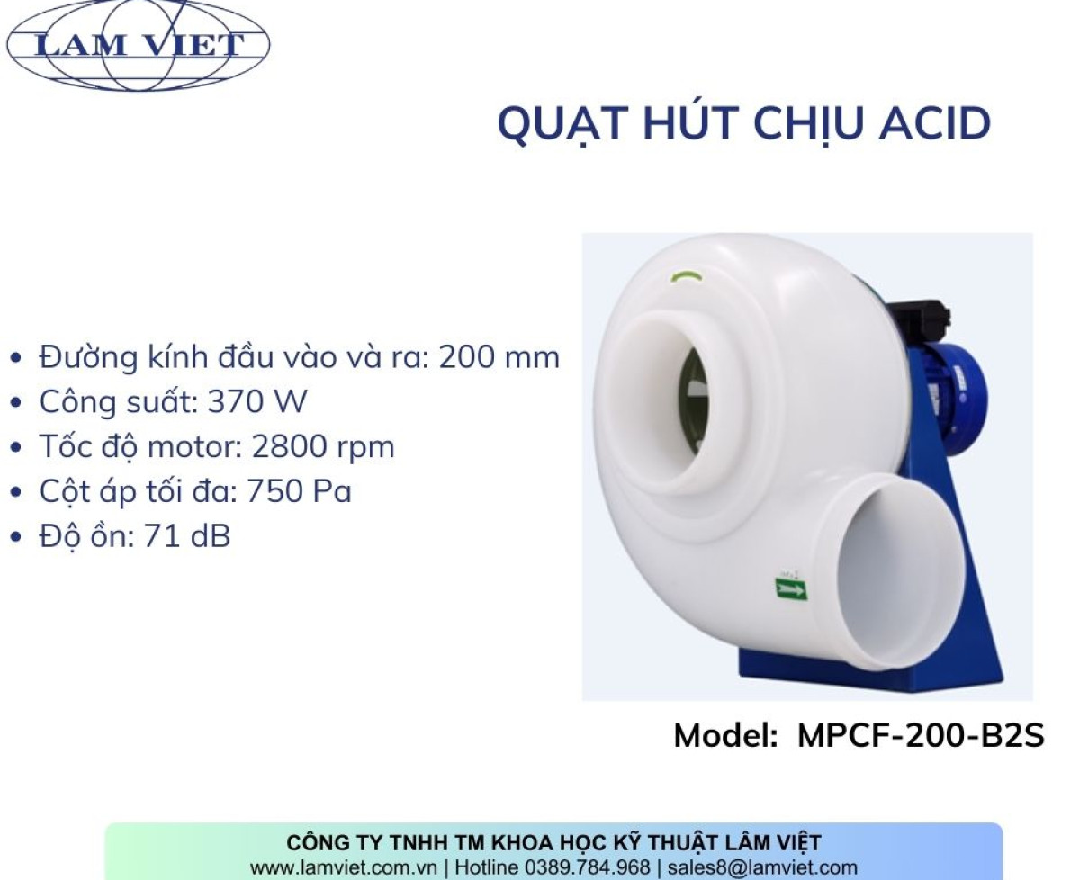 Quạt Hút Chịu Acid