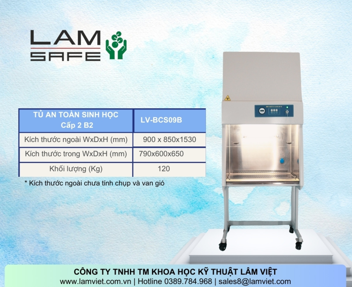 Tủ An Toàn Sinh Học Class II, B2 – LAMSAFE của Lâm Việt