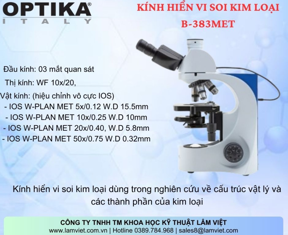 Kính Hiển Vi Sinh Học Optika B-383Met