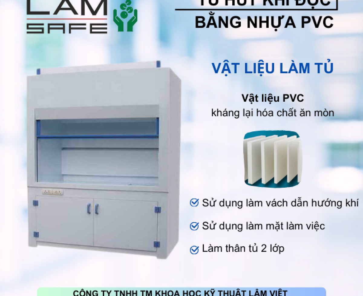 Tủ hút khí độc bằng nhựa PVC