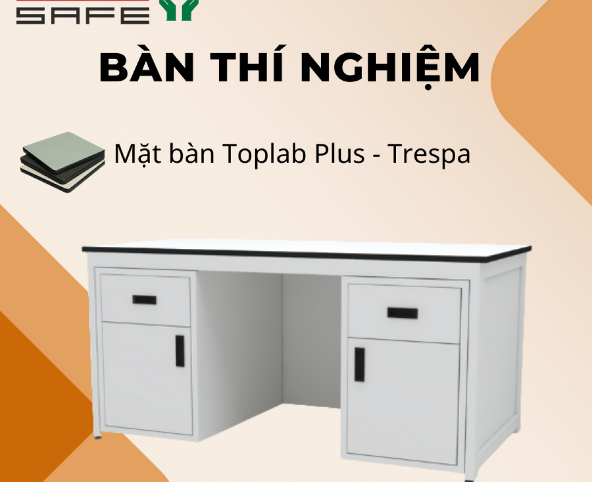 Bàn thí nghiệm sử dụng mặt bàn phenolic hãng Trespa