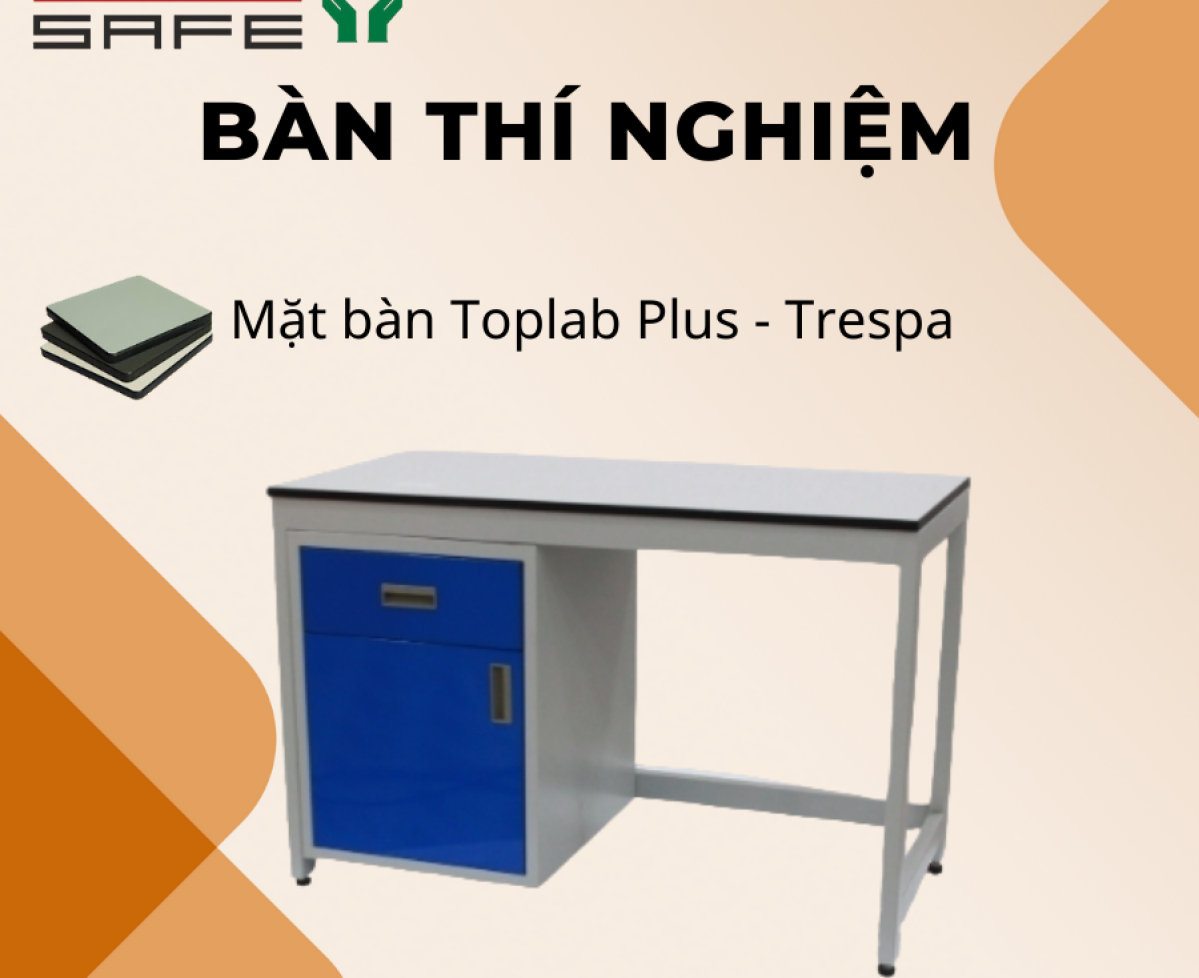 Bàn thí nghiệm sử dụng mặt bàn phenolic hãng Trespa