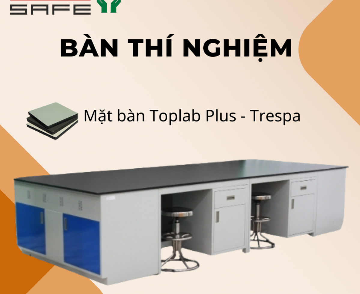 Bàn thí nghiệm sử dụng mặt bàn phenolic hãng Trespa