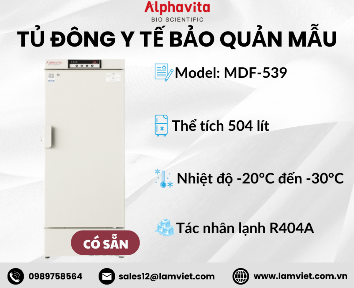 Tủ đông y tế bảo quản mẫu Alphavita (có sẵn)