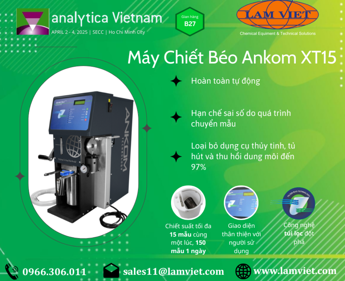 Máy Chiết Béo Tự Động ANKOM XT15 – Giải Pháp Hiện Đại Cho Phân Tích Chất Béo