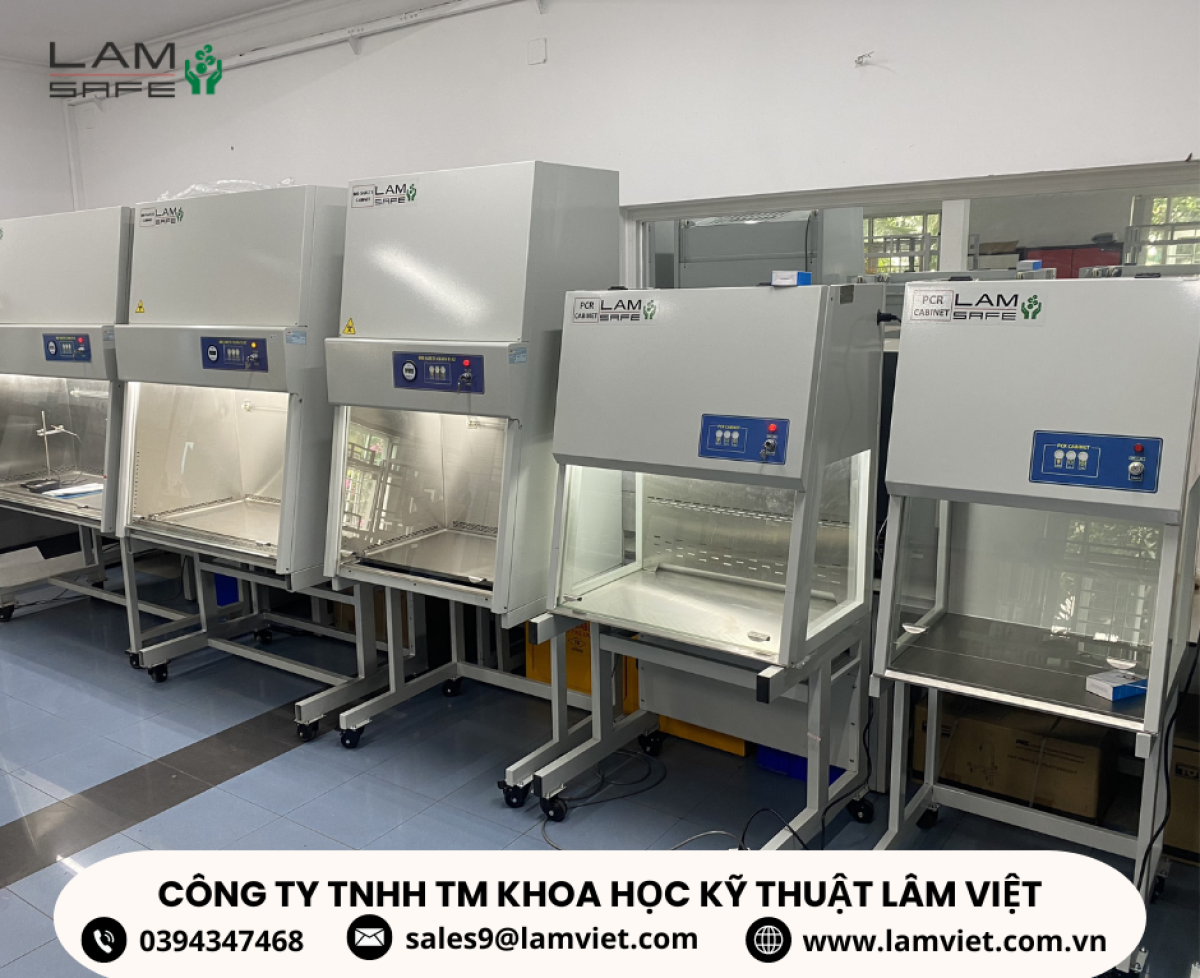 Tủ PCR có gió hoàn lưu qua lọc HEPA