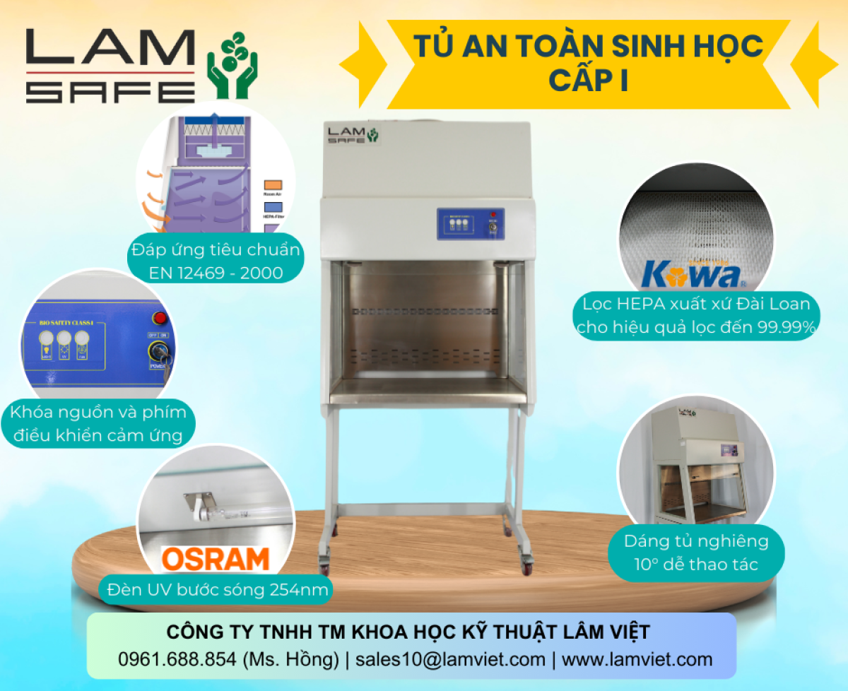 Tủ an toàn sinh học cấp 1