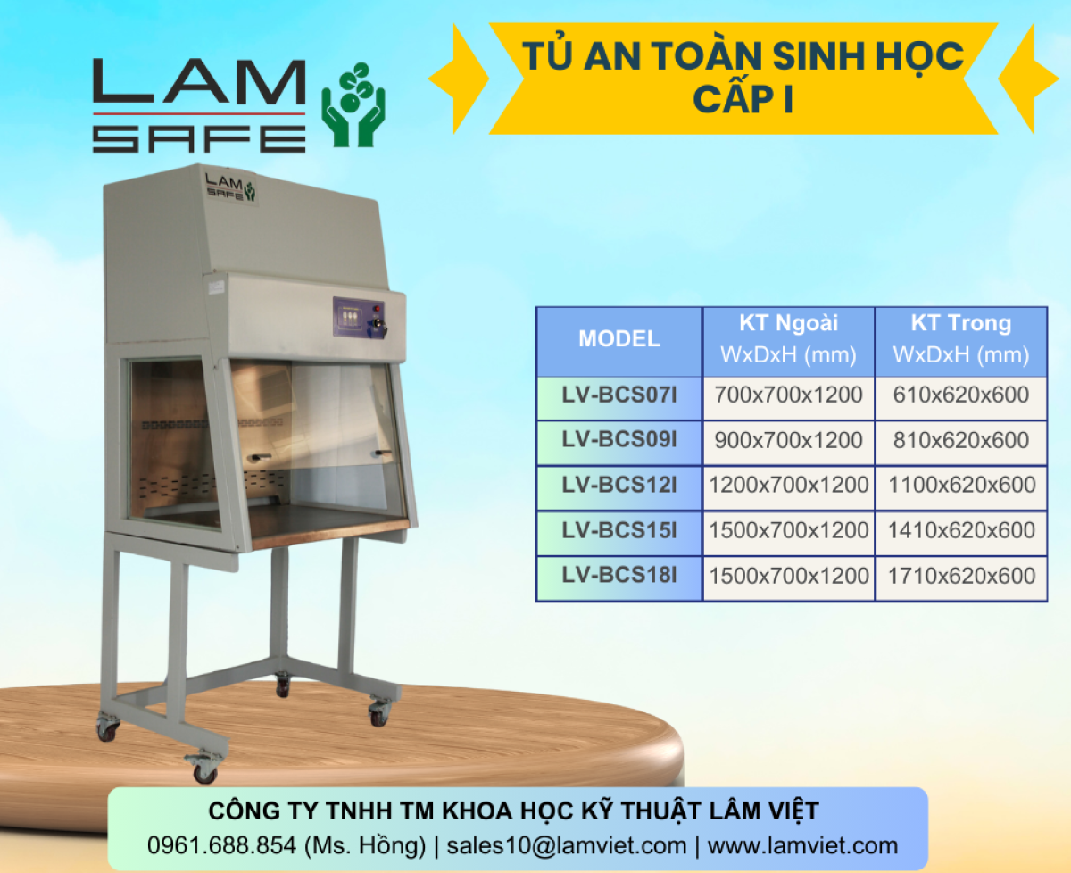 Tủ an toàn sinh học cấp 1