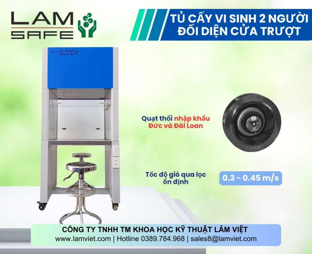 Tủ Cấy Vi Sinh Hai Người Đối Diện Cửa Trượt - Lâm Việt